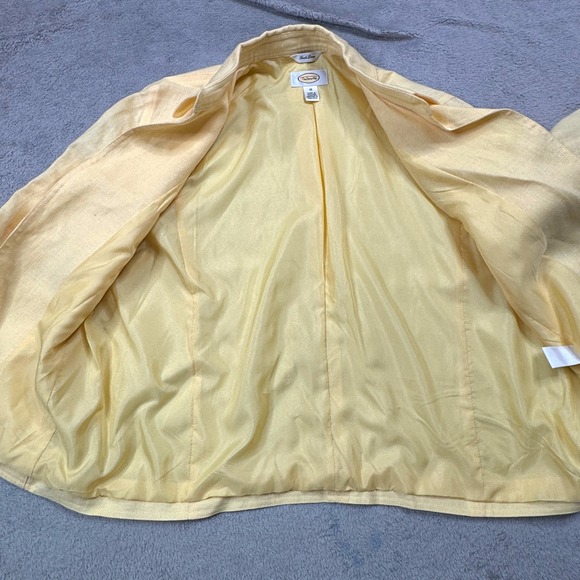 NWT Talbots Women's Yellow Linen Open Front Blazer Jacket Size 10 BRAND NEW! - Picture 7 of 11